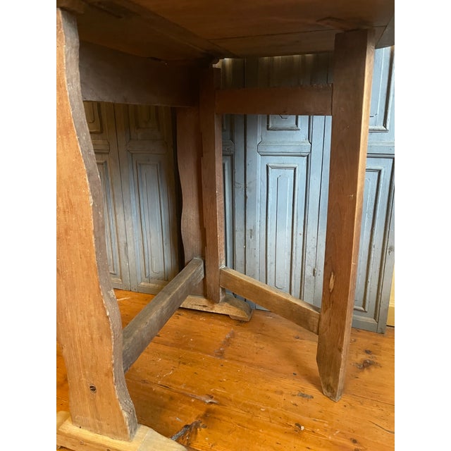 Brown French Wine Tasting Folding Side Table in Beech, 1890s For Sale - Image 8 of 16