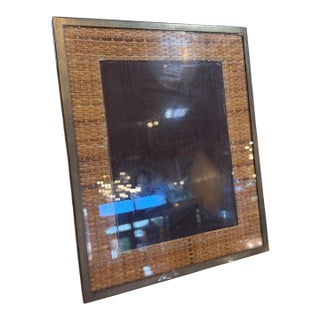 Woven Rattan Picture Frame With Metal Border For Sale