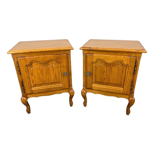 Louis XVI French Oak Nightstands, Set of 2 For Sale