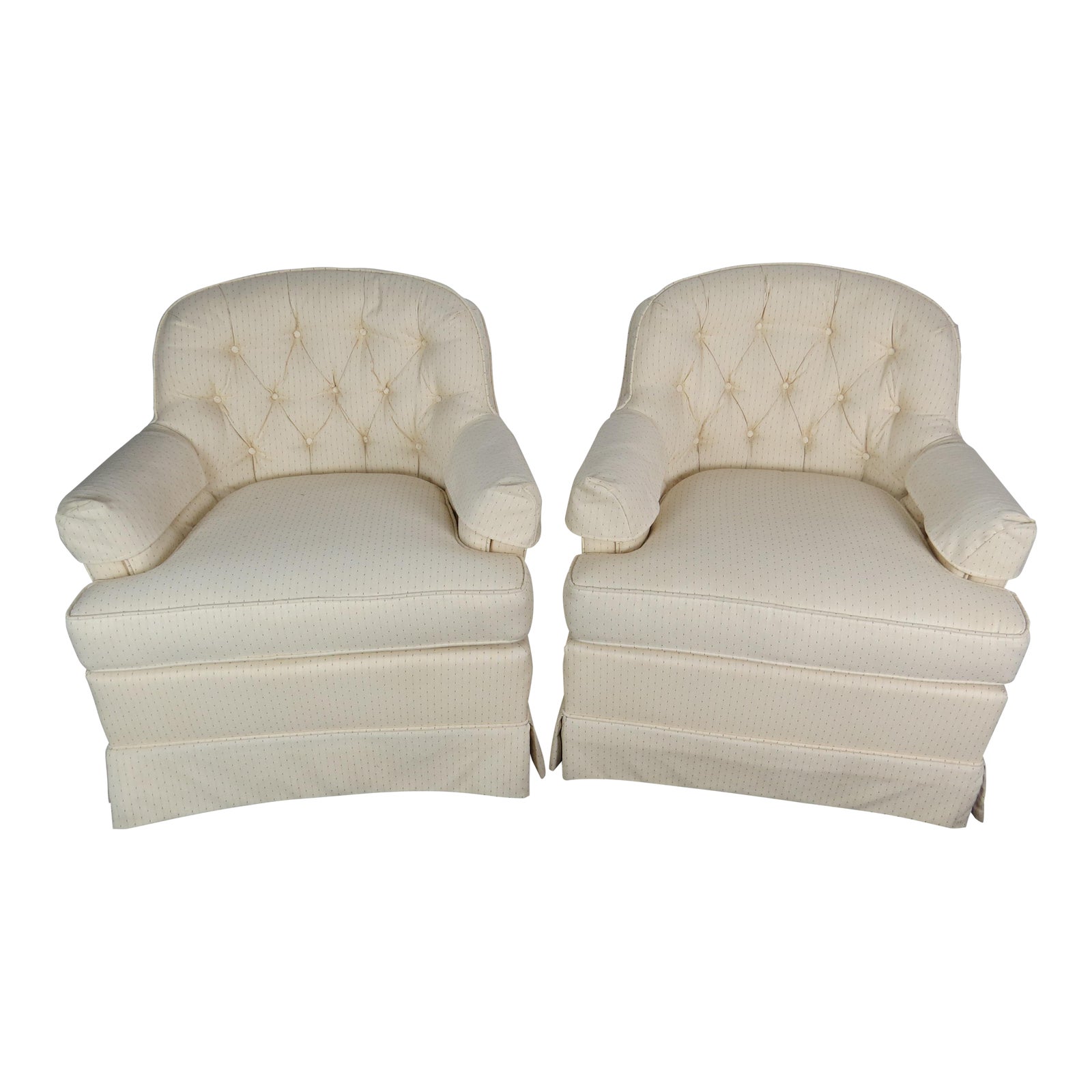 Vintage OffWhite Drexel Heritage Chairs a Pair Chairish