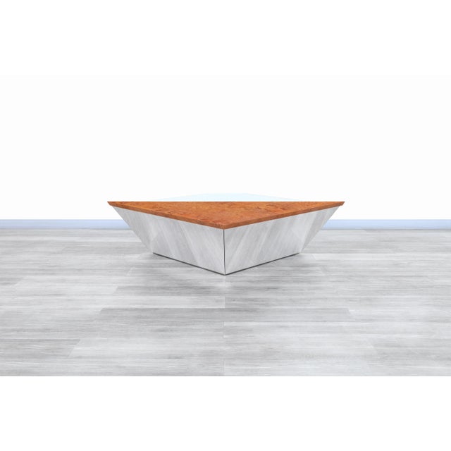Wood Vintage Burl Wood Coffee Table Attributed to J. Wade Beam for Brueton, 1970s For Sale - Image 7 of 12