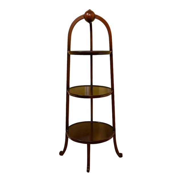 19th Century English Oval Three-Tier Side Table Muffin Stand For Sale