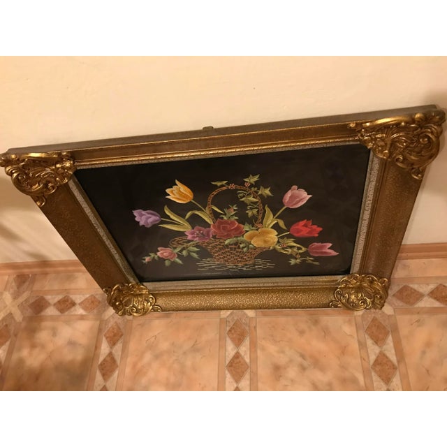 Framed Image Woven on Silk, 1950 For Sale - Image 8 of 14