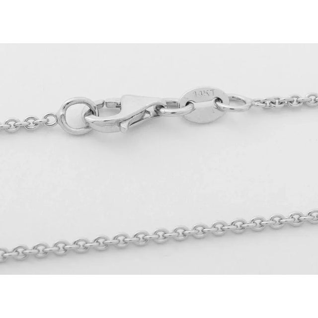 14k White Gold Diamond Pendant Necklace For Sale - Image 4 of 7
