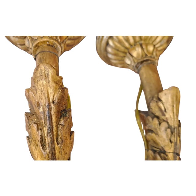 Empire Giltwood Wall Lights, 1800s, Set of 2 For Sale - Image 10 of 11