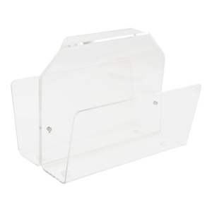 Vintage 1970's Two Compartments Lucite Magazine Stand or Rack Modern Design