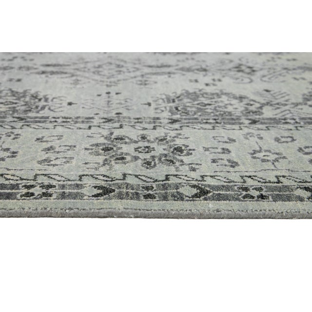 Gray Modern Tabriz Style Handmade Wool Rug With Allover Pattern For Sale - Image 10 of 11