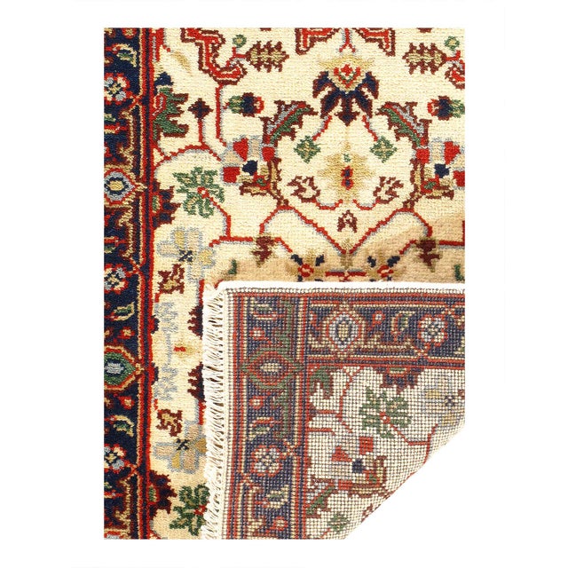 Traditional Pasargad DC Ivory Color Fine Hand Knotted Heriz Runner Rug For Sale - Image 3 of 3