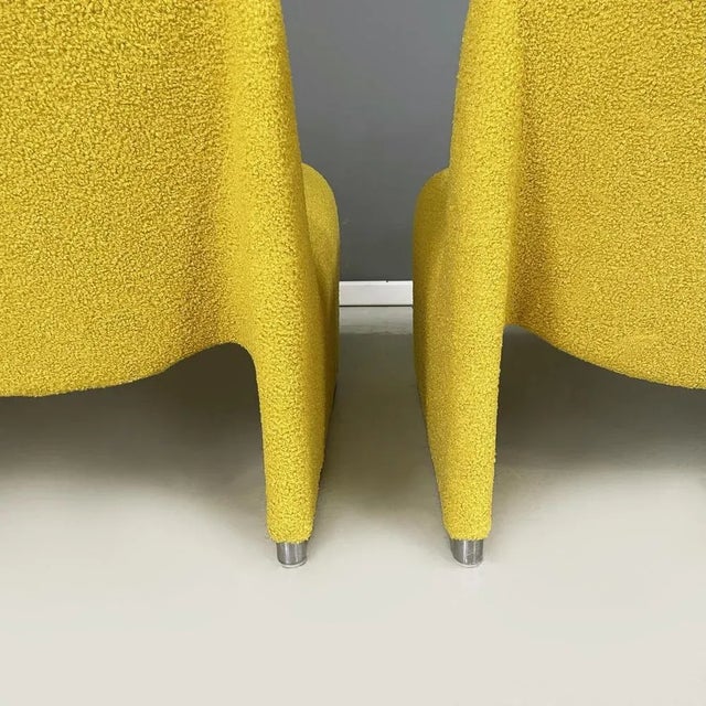Set of Italian Modern Yellow Fabric Alky Lounge Chairs attributed to Piretti for Anonima Castelli 1970 For Sale - Image 9 of 12