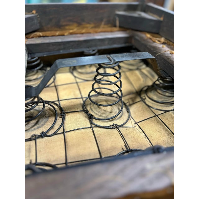 Early 1900s Antique Stickley Bros. Arts & Crafts Oak Chair With Velvet Upholstery For Sale - Image 11 of 12