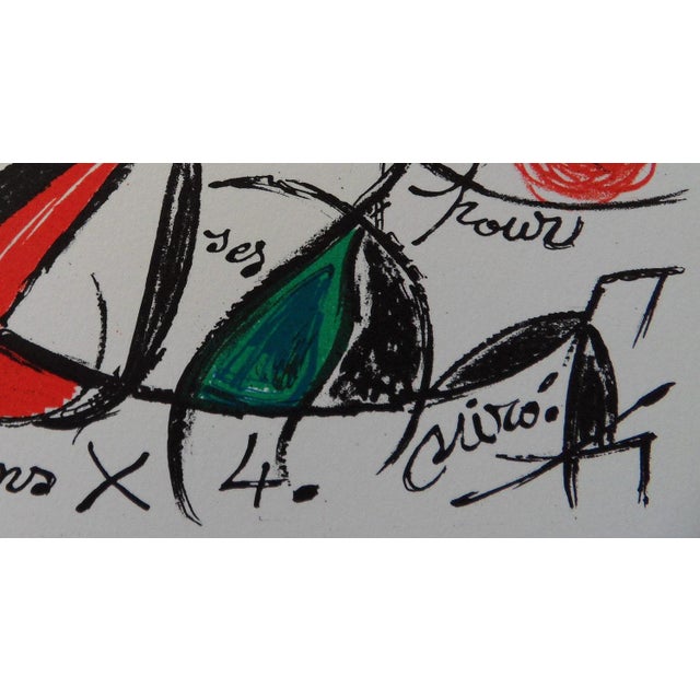 Joan Miro, For Fernand Mourlot, 1978, Original Signed Lithograph For Sale - Image 4 of 5