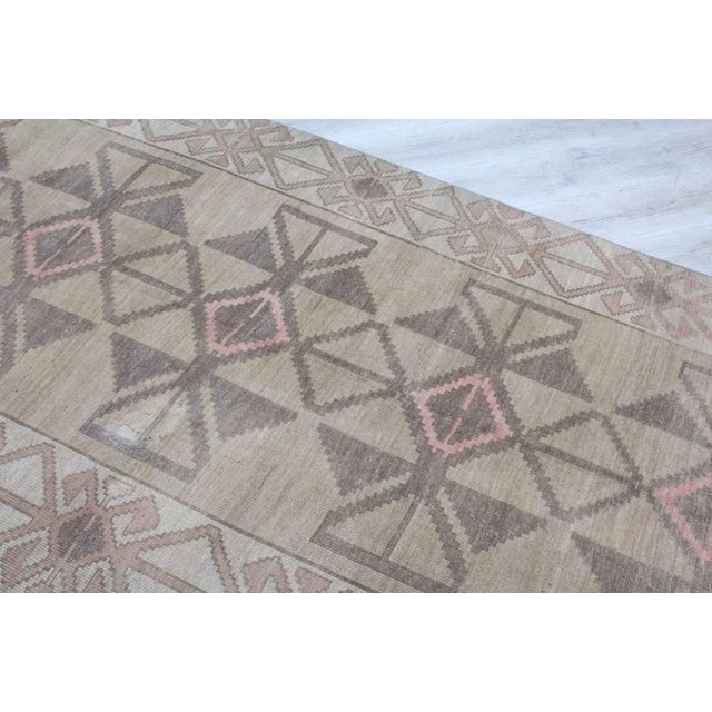 Textile Brown Hand Knotted Vintage Turkish - 61" X 149" For Sale - Image 7 of 10