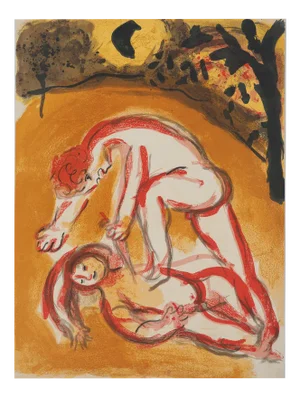 Marc Chagall, The Bible: Cain and Abel, Original Lithograph