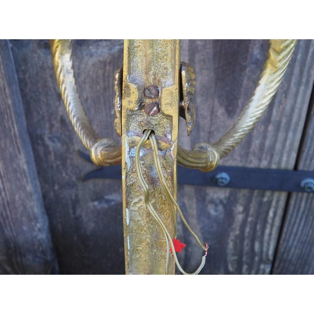 Large Antique Louis XVI Style Rope Tassel Wall Lights in Gilt Bronze, 1890s, Set of 2 For Sale - Image 12 of 18