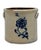 Mid 19th Century Antique American 2 Gallon Stoneware Storage Crock With Beautiful Hand Decorated Blue Flower Design Circa Mid 1800s For Sale - Image 5 of 18