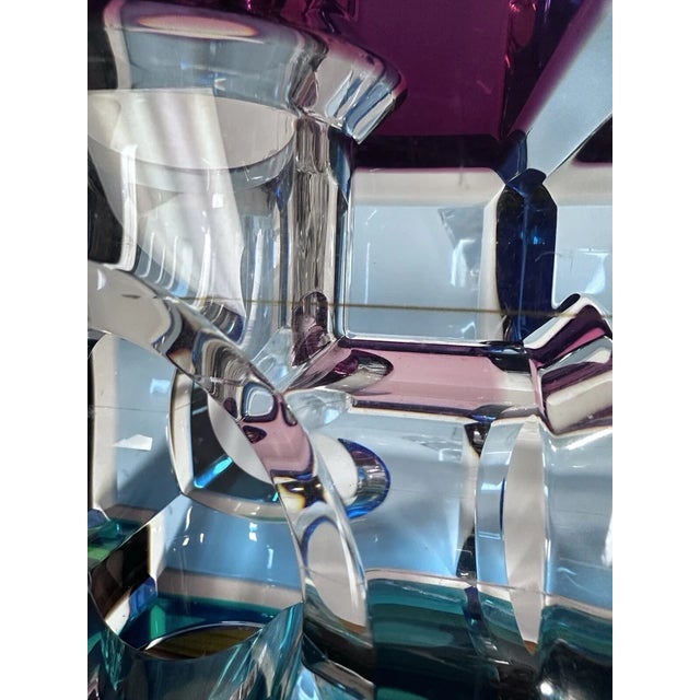 1980s Shlomi Haziza Style Large Lucite Prism Sculpture For Sale - Image 9 of 11