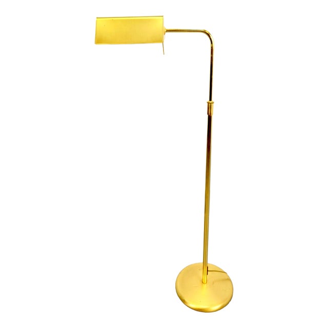 Adjustable Floor Lamp in Brass, 1970s For Sale