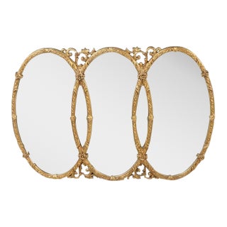 Hollywood Regency Style Giltwood Wall Mirror, 1981 For Sale