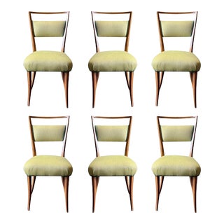 Set of 6 Mid-Century Dining Chairs in the Style of Carlo Molino, 1950s For Sale