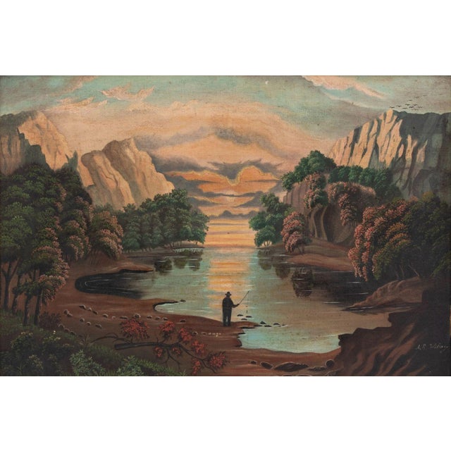 Hudson River School, Mountain Landscape, Oil on Canvas, late 19th century, signed "A.E. Willey" lower right, giltwood...