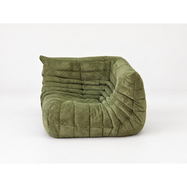 Olive Togo 2-Seater Sofa and Corner Seat by Michel Ducaroy for Ligne Roset, 2019, Set of 2 For Sale - Image 15 of 18