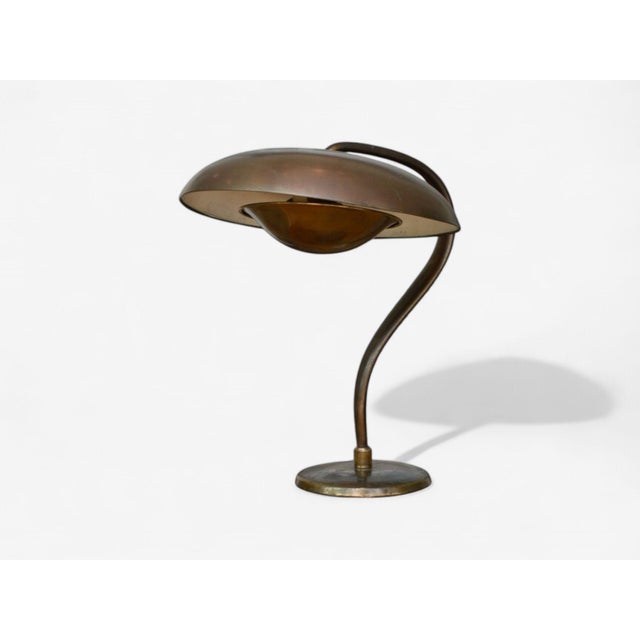 Bauhaus, Mid-Century Modern, Desk Lamp, Gilt Metal, Germany, 1930s For Sale - Image 4 of 7