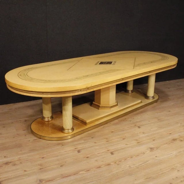 20th Century Italian Conference Table in Exotic Wood, 1970s For Sale - Image 13 of 13