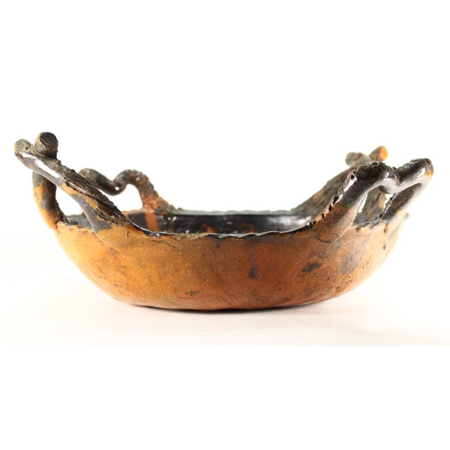 Mexican Circa 1900 Barrio De La Luz Puebla Pottery Bowl Tortoiseshell Glaze Barro Vidriado For Sale - Image 3 of 17