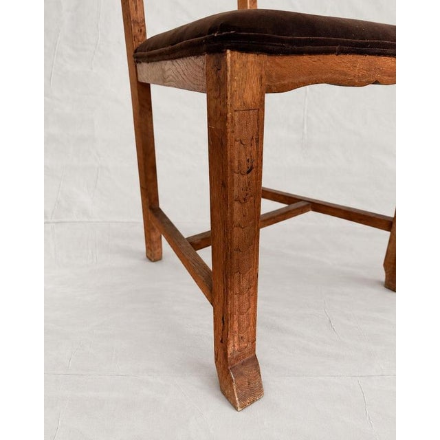 Wood Danish Carved Oak Dining Chairs in the style of Skønvirke, 1930s, Set of 4 For Sale - Image 7 of 13