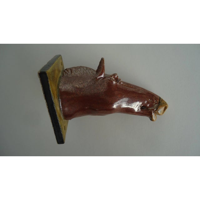 Wall Hanging Horse Head Studio Pottery Garment or Jewelry Hook For Sale - Image 9 of 9