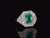 Gia Certified 3.98ct Natural Zambian Emerald & Diamond Tiered Halo Milgrain 18k White Gold Ring, Size 6.5 For Sale - Image 4 of 16