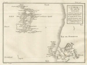 French Engraved Jesuit Map of Pescadores Islands and Formosa, 1790
