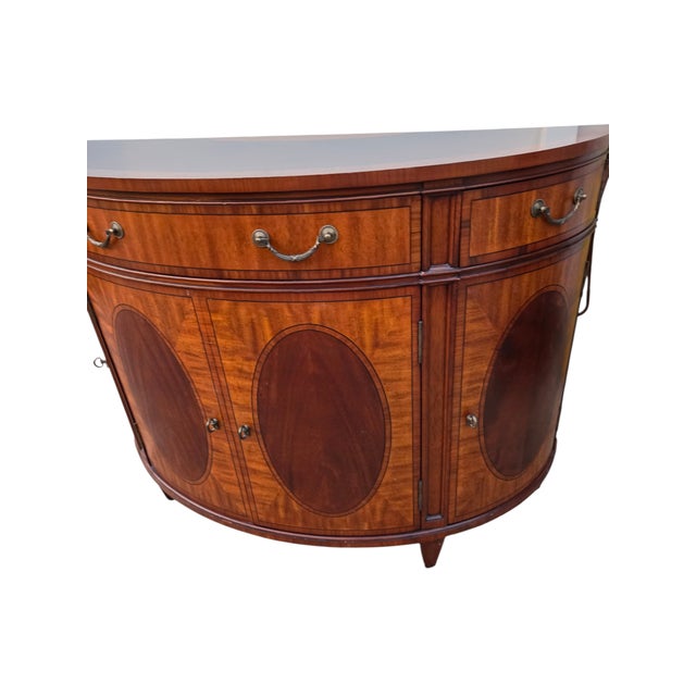 Ethan Allen 1990s Ethan Allen Newport Mahogany Sideboard Demi Lune Buffet Credenza Server Easton For Sale - Image 4 of 16