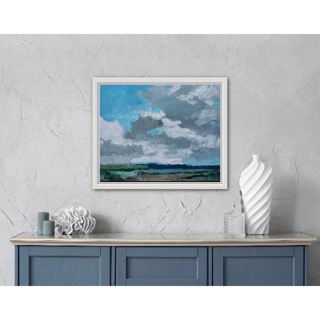 2020s Southwest Desert Landscape With Dramatic Clouds – Oil Painting For Sale - Image 5 of 6