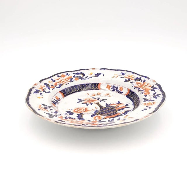 Ceramic Set of Twelve "Auckland" Pattern Ironstone Soup Bowls, England Circa 1835 For Sale - Image 7 of 8