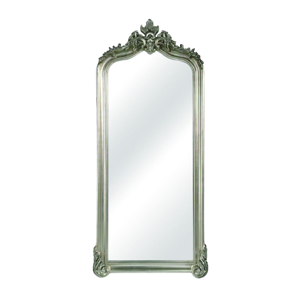 Blenheim Silver Arched Crown Full Length Floor Mirror