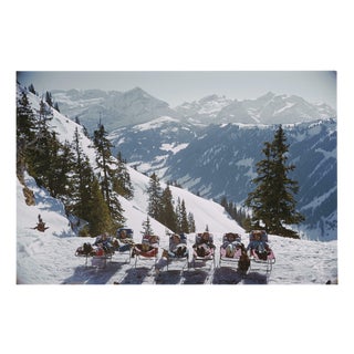 Slim Aarons, Lounging in Gstaad, Estate Stamped Digital Print For Sale
