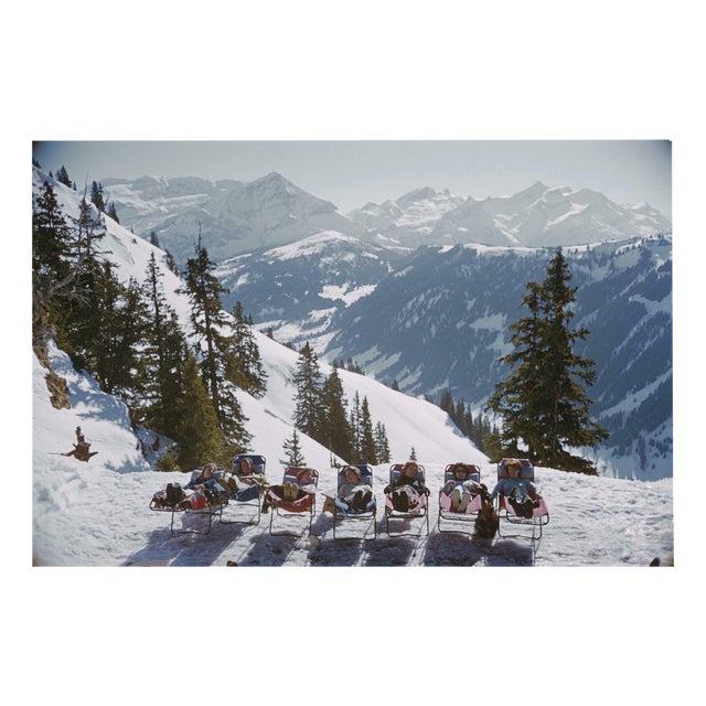 Slim Aarons, Lounging in Gstaad, Estate Stamped Digital Print For Sale