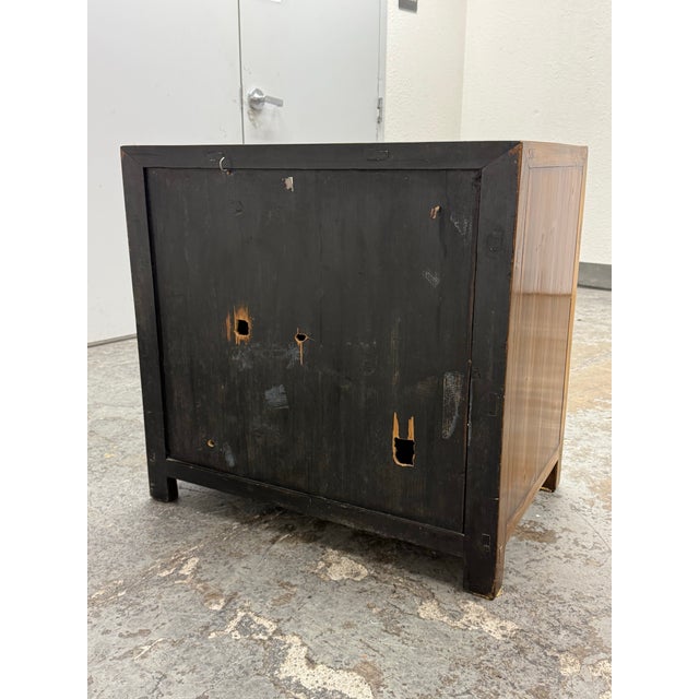 Tan Early 20th Century Chinese Elmwood Side Table or Storage Chest For Sale - Image 8 of 12