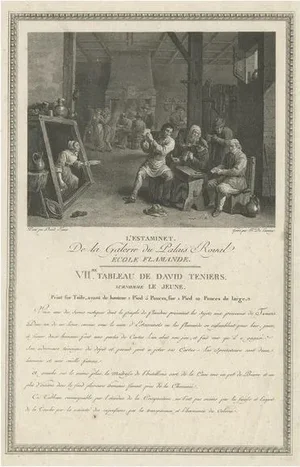 After D. Teniers, Inn with Peasants Playing Cards, 1808, Print