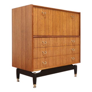 Mid Century Modern Vintage Teak Dresser Bar Cart Cocktail Cabinet by G Plan For Sale