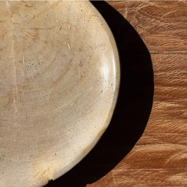 Small Oval Trinket Dish or Tray in Plain Beige Petrified Wood For Sale - Image 6 of 18