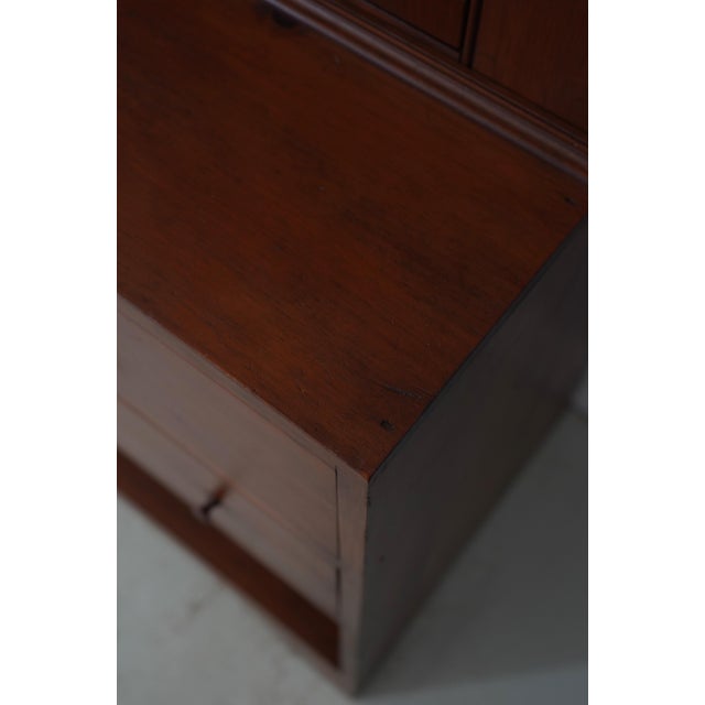 Simms and Thayer Vintage Pine Linen Press Rustic Cupboard Cabinet For Sale - Image 13 of 17