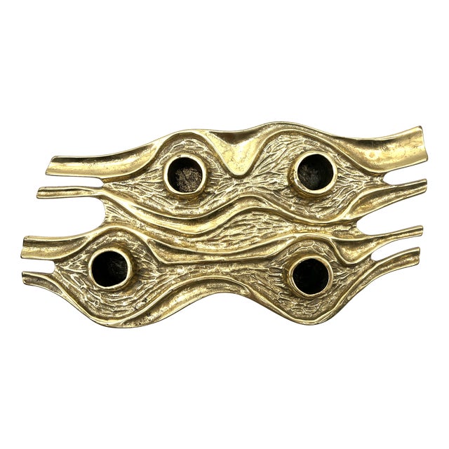 Sculptural Brutalist Four-Flame Candlestick by Antonella Caprio Saviato, Italy, 1960s For Sale
