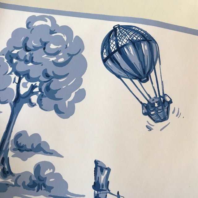 Blue and White Toile Nursery Rhyme Wallpaper Border 1 Roll Chairish