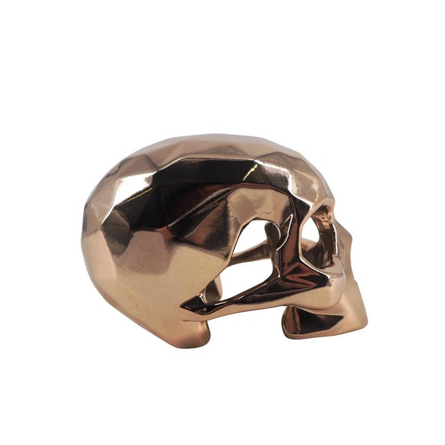 Gold Resin Skull from Richard Orlinski For Sale - Image 5 of 7