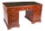 Antique Victorian Crossbanded and Inlaid Flame Mahogany Pedestal Desk, 19th Century For Sale