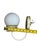 Cream Vintage Tole Style Milk Glass Globe & Painted Metal Wall Sconce For Sale - Image 8 of 8