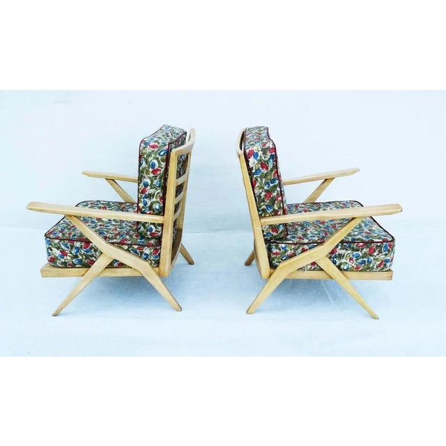 Set of Italian Beech Armchairs, 1950s For Sale - Image 3 of 6