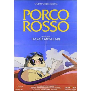 Vintage Italian 2-Foglio Porco Rosso Poster by Studio Ghibli, 1990s For Sale